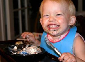 Child eating cake and ice cream - Short \'n\' Sweet - Psalms 117